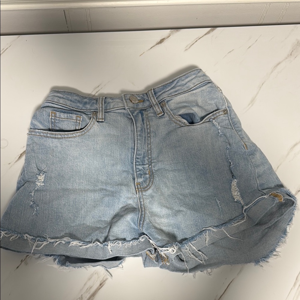 Wild Fable Light Blue Frayed Jean Shorts